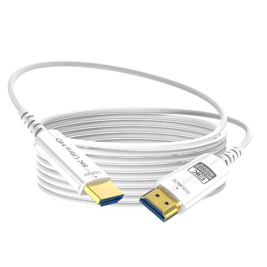8K Fiber Optic HDMI Cable 130 FT, 8K@60Hz 4K@240Hz, Thin Extra Long HDMI Cable by DGHUMEN