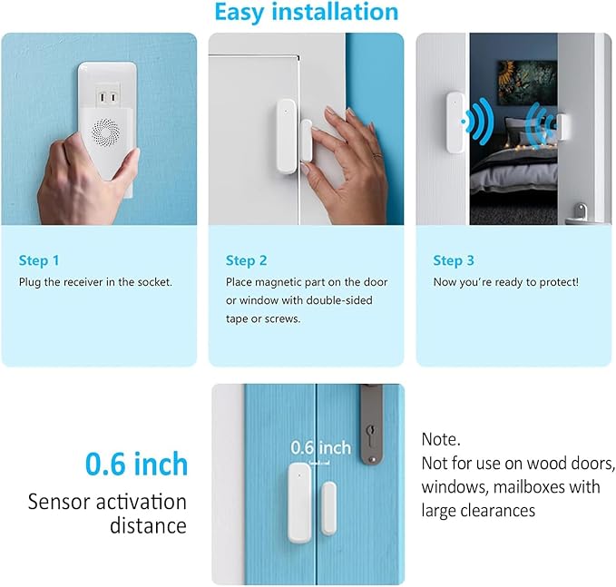 Wireless Door Chime for Business Entering, Door Open Alarm for Kid/Toddler Home - Image 6