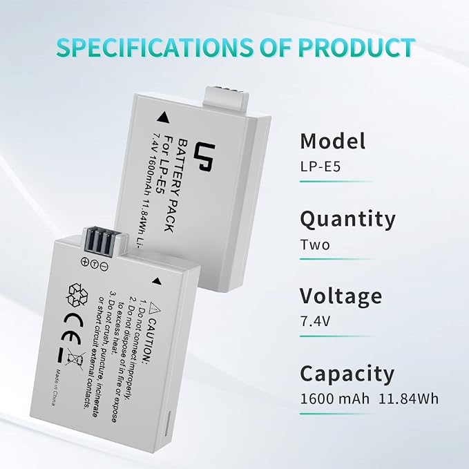 LP E5 Battery Pack, Rebel T1i, Rebel XSi, Kiss X3, Kiss X2, Kiss F Digital - Image 6