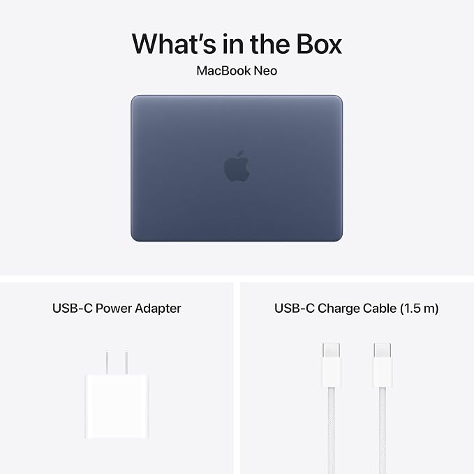 Apple 2026 MacBook Neo 13-inch Laptop with A18 Pro chip: Built for AI and Apple Intelligence, Liquid Retina Display, 8GB Unified Memory, 256GB SSD Storage, 1080p FaceTime HD Camera; Indigo - Image 7