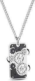 Stainless Steel Mechanical Rotatable Gear Pendant Necklace by Unknown