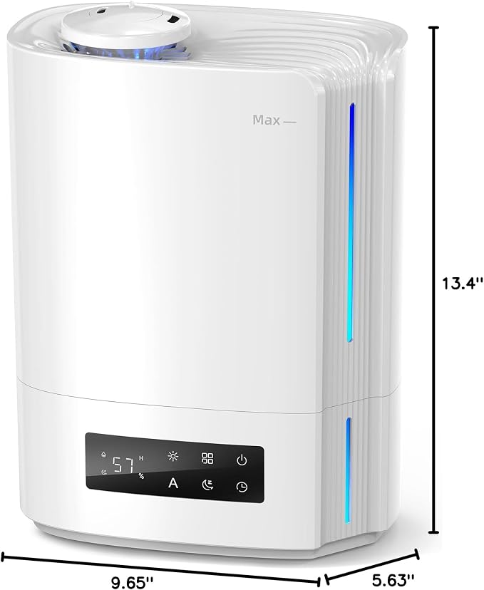 BREEZOME 6L Humidifiers for Bedroom Large Room & Essential Oil Diffuser, Ultrasonic Top Fill Cool Mist Humidifiers for Baby, Plants, Nursery Last up to 60 Hours, Smart Humidistat Control, Quiet, White - Image 10