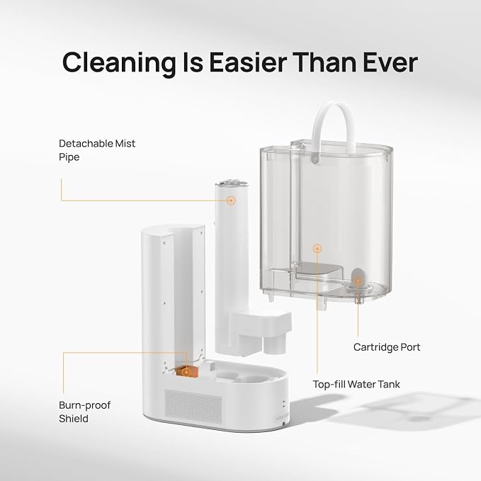 DREO 6L Humidifiers for Bedroom, Smart Warm & Cool Mist for Large Room, 60Hr Quiet Runtime for Baby, Plant, Humidity Sensor, Indicator Light, 12H Timer, Google/Alexa, Grey - Image 7