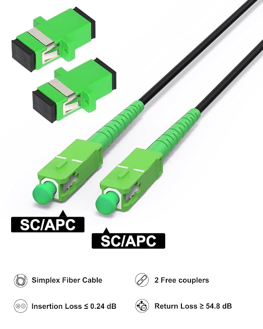 50M/164ft SC/APC Fiber Optic Internet Cable Extension, SC/APC to SC/APC Armored - Image 4