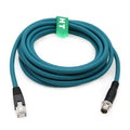 M12 Ethernet 8 Pin X-Code Male to RJ45 CAT-7e Gigabit Cable by HangTonConnect
