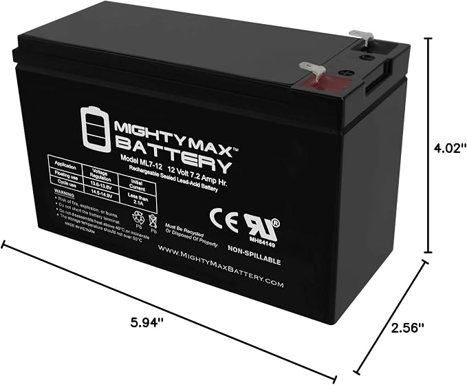 Mighty Max Battery 12V 7Ah Battery Replacement - Image 8
