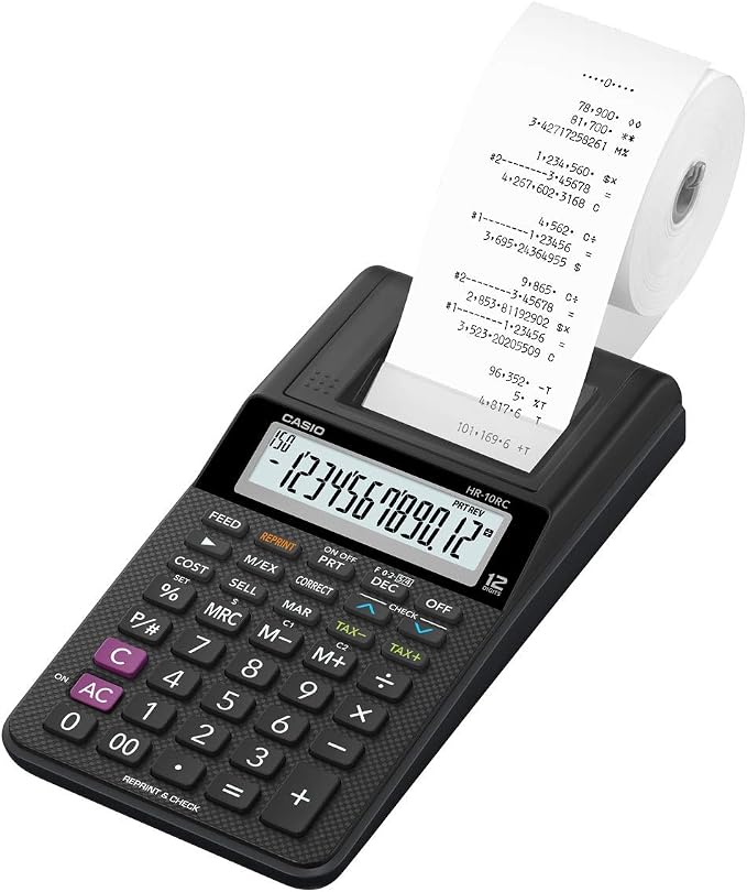 Casio HR-10RC Mini Desktop Printing Calculator | Portable | 12-Digit Display | - Image 7