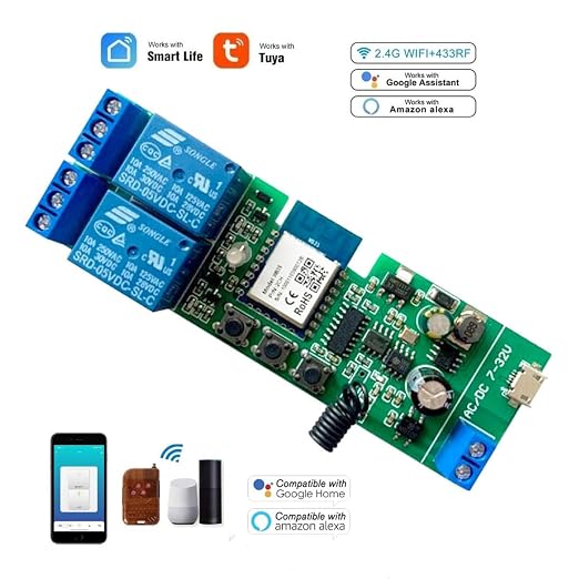 Updated WiFi Wireless Smart Switch Inching Self-Locking Relay Module, Set - Image 2