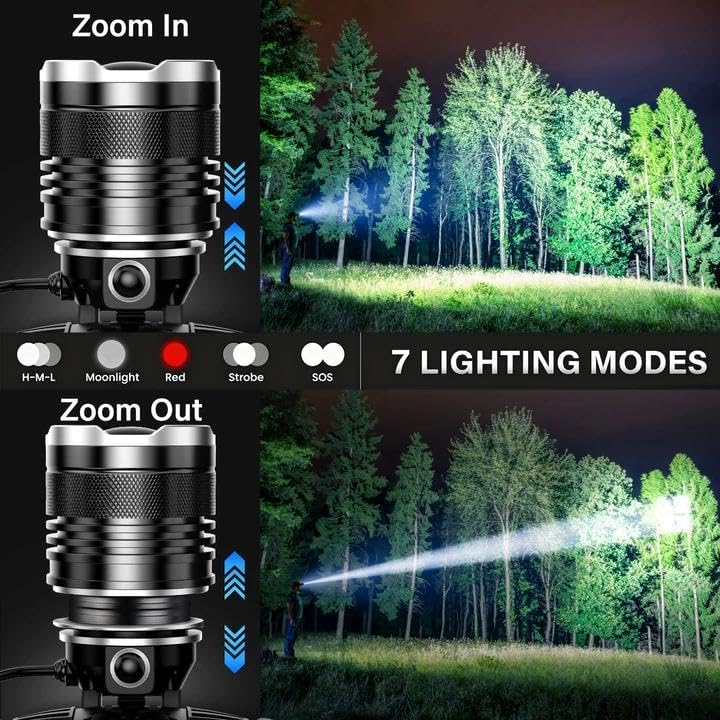 AKNEAR LED Rechargeable Super Bright Headlamp, 99000 High Lumens Head lamp - Image 2