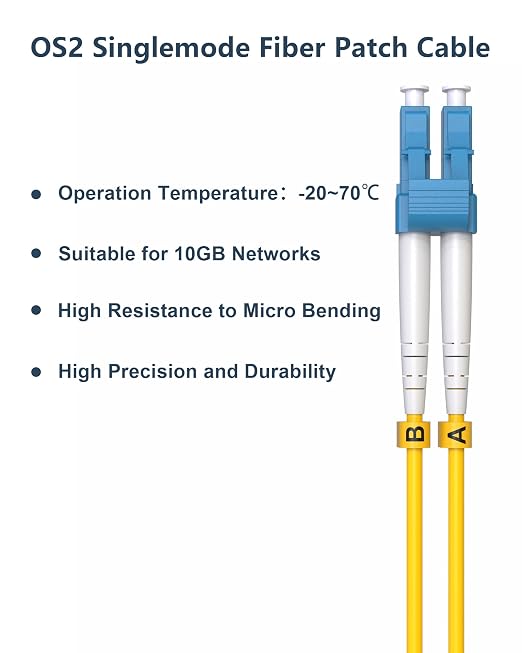 6 Pack 1M OS2 LC to LC Fiber Patch Cable, Individually Tested, LSZH Single Mode - Image 8