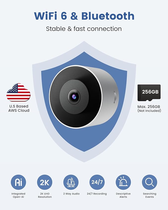 2K Window Camera, WiFi 6 Indoor Camera - Image 2
