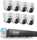 ZOSI 4K POE CCTV Security Camera System, 8 Ports 16CH 8MP NVR by ZOSI