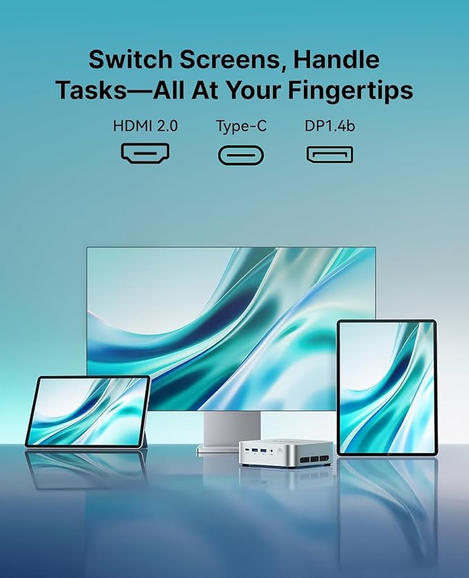 ACEMAGIC K1 Mini Pc Windows 11 Pro Ryzen R2544 8GB DDR4 RAM 256GB SSD | Beat N5095/3500U/3200U/N95 up to 3.7GHz Mini Desktop Computers, Triple-Screen 4K Display WiFi 5 BT4.2 RJ45 for Home/Office - Image 5