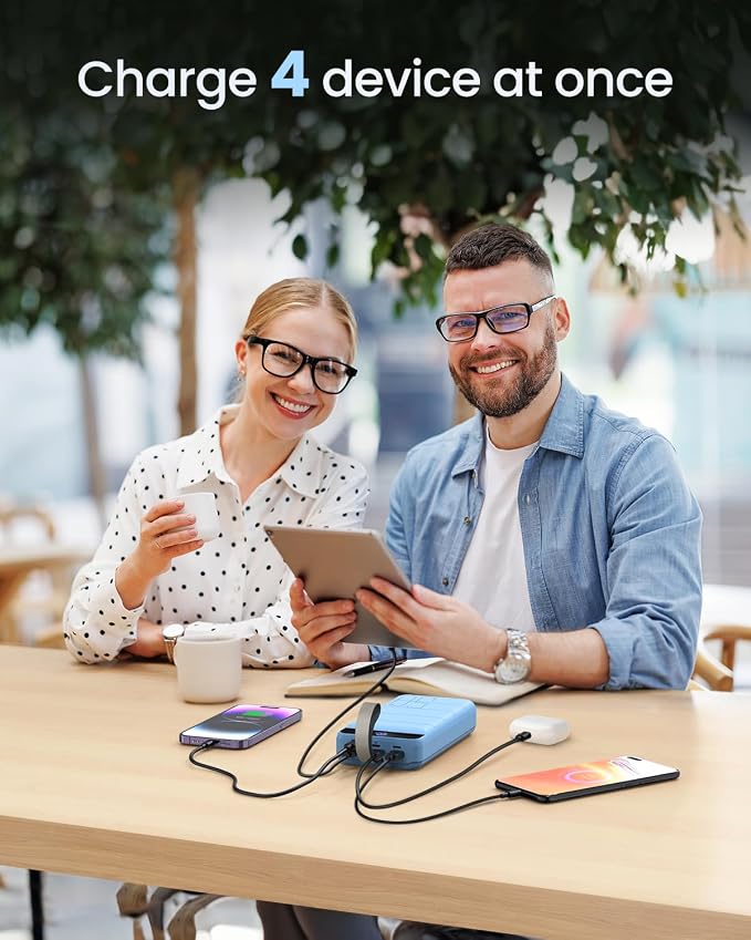 Power Bank Fast Charging 50000mAh - 22.5W Portable Charger USB C Quick Charge with 4 Outputs & 3 Inputs LED Display Huge Capacity External Battery Pack for iPhone, Samsung, iPad etc Sierra Blue - Image 5
