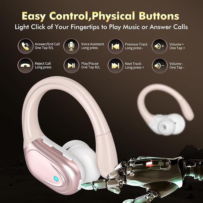HAOYUYAN Wireless Earbuds, Sports Bluetooth Headphones, LED Power Display Ear Buds with 80Hrs Playtime, Noise Canceling Headset, IPX7 Waterproof Earphones for Workout/Running - Image 6