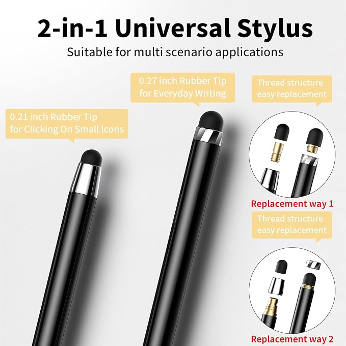 10 PCS Stylus, Stylus Pen for Touchscreen, Stylus 2-in-1 High Sensitivity & - Image 2