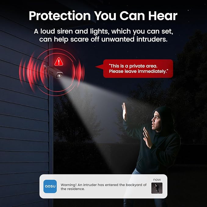 aosu Solar Security Cameras Wireless Outdoor, 2Mins DIY Installation, No - Image 7