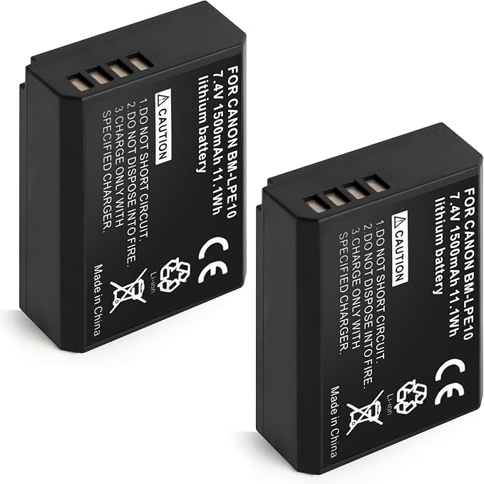 LP-E10 Battery 2-Pack with USB-C Dual Charger, 1500mAh Replacement Batteries - Image 4