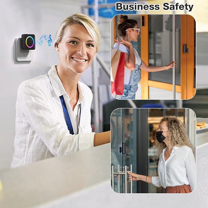 Door Chime, Satisure Wireless Door Sensor Chime When Door Opens, Door Alarms - Image 4