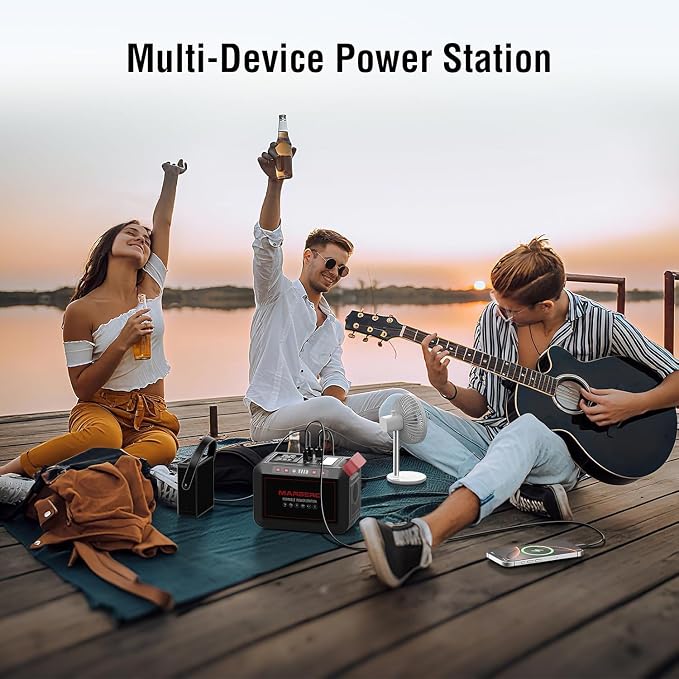 Portable Power Station 300W MARBERO 237Wh Camping Solar Generator Backup Lithium Battery with Pure Sine Wave 110V AC Outlet, USB C, USB A, DC for Outdoors Camping CPAP Home Blackout Emergency - Image 4