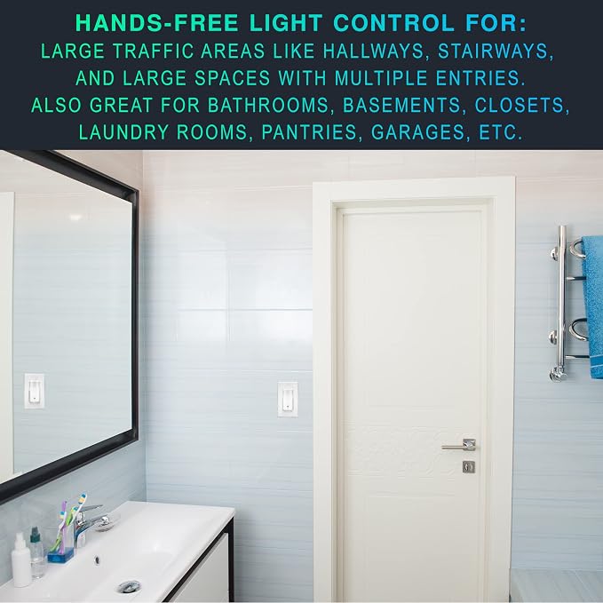 2 Pack, 3-Way Motion Sensor Light Switch, Neutral Wire Required, Indoor in-Wall - Image 6