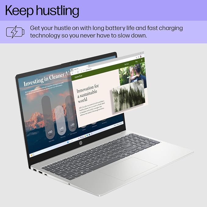 HP 15.6 inch Laptop, HD Touchscreen Display, AMD Ryzen 5 7520U, 8 GB RAM, 512 GB SSD, AMD Radeon Graphics, Windows 11 Home, Natural Silver, 15-fc0499nr - Image 4