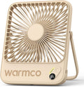 Warmco 10000mAh Portable Travel Fan 7-inch, Max 24H Runtime, Ultra-thin Quiet Rechargeable Battery Operated Desk Fan with Digital Display for Camping, Office, Bedroom, Cruise Essentials by Warmwinterscoolsummers