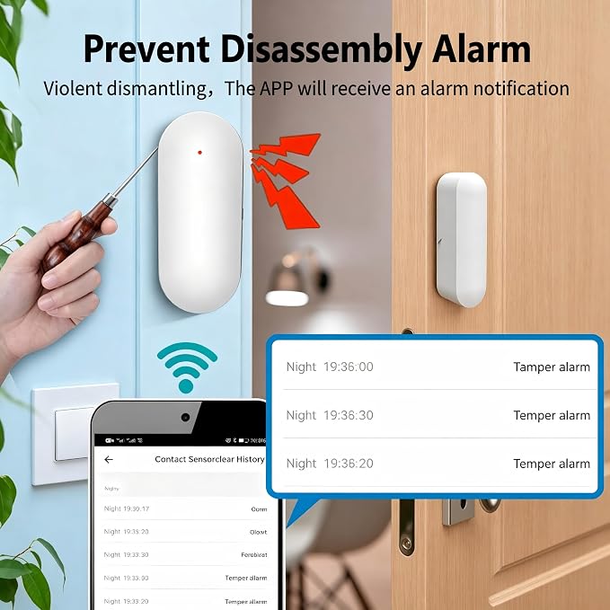 Smart WiFi Door and Window Sensor – Wireless Magnetic Contact Sensor - Image 4
