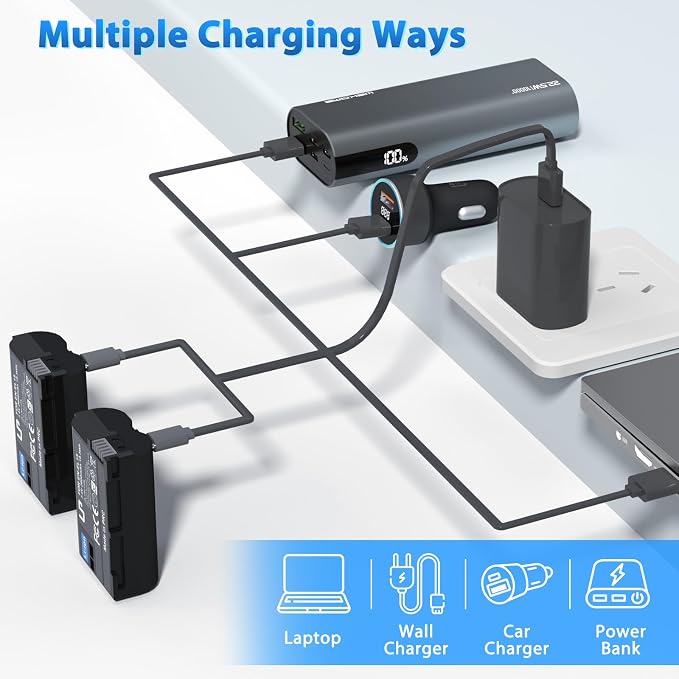 LP EN-EL15C Battery 2-Pack 2600mAh USB-C Fast Charging - Image 7