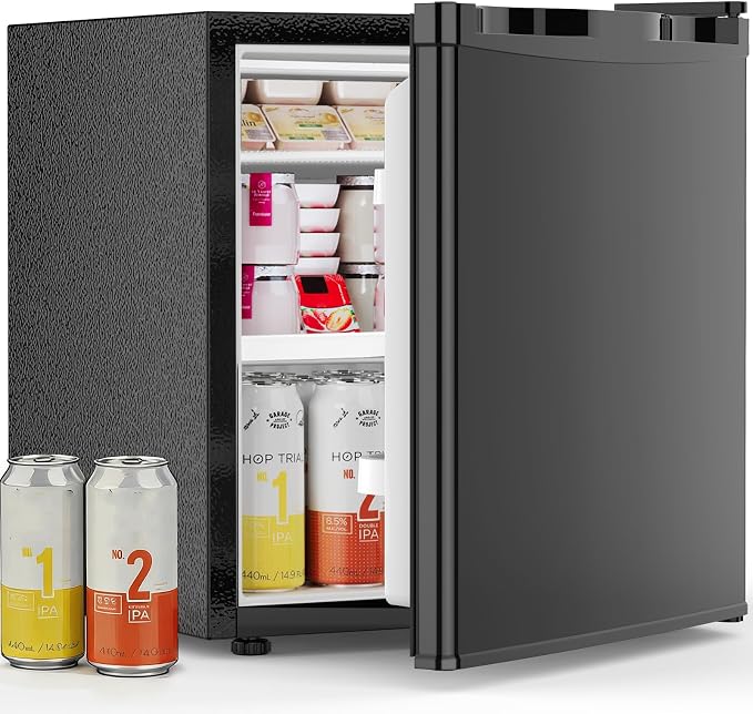 Antarctic Star Mini Fridge with Freezer, Rated 1.6 cu.ft, Small Upright Refrigerator with Removable Shelves, 7 Adjustable Thermostat, Low Noise for Bedroom/Apartment/Office, by AntarcticStar