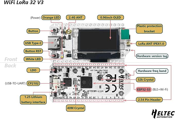 Heltec Meshtastic WiFi LoRa 32 V3 Development Board Device SX1262 and - Image 7