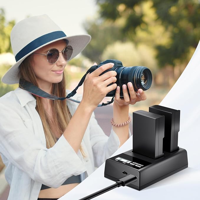 LP EN-EL9 EN EL9a Battery Charger, LCD Display & USB-C Dual Slot Charger - Image 7