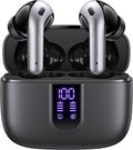 TAGRY Bluetooth Headphones True Wireless Earbuds 60H Playback LED Power Display Earphones with Wireless Charging Case IPX5 Waterproof in-Ear Ear buds with Mic for TV Smart Phone Laptop Computer Sports by TAGRY