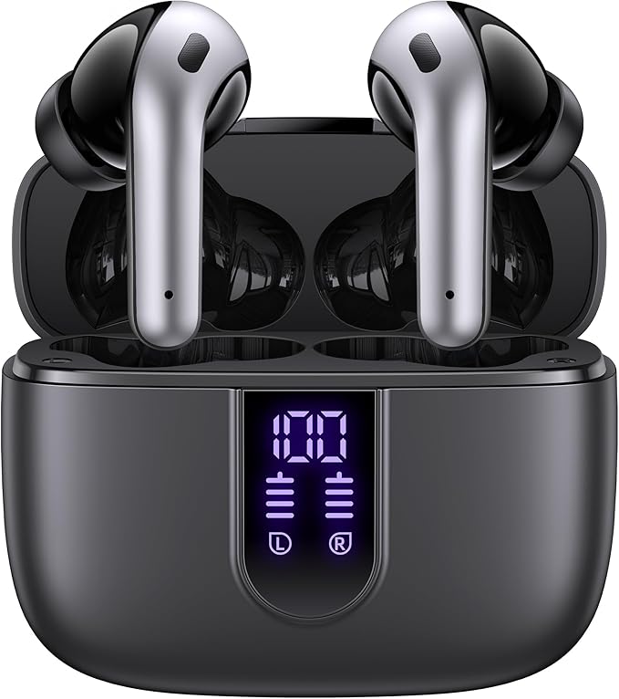 TAGRY Bluetooth Headphones True Wireless Earbuds 60H Playback LED Power Display Earphones with Wireless Charging Case IPX5 Waterproof in-Ear Ear buds with Mic for TV Smart Phone Laptop Computer Sports - Image 9