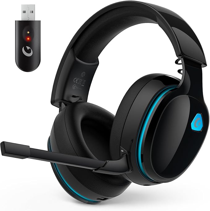 AOC 2.4GHz Wireless Gaming Headset for PS5, PS4, PC, Switch, 45Hr, Black | Bluetooth 6.0 Gaming Headphones with Noise Canceling Mic, 7.1 Virtual Surround, Great for Fortnite & Call of Duty/FPS Gamers by AOC