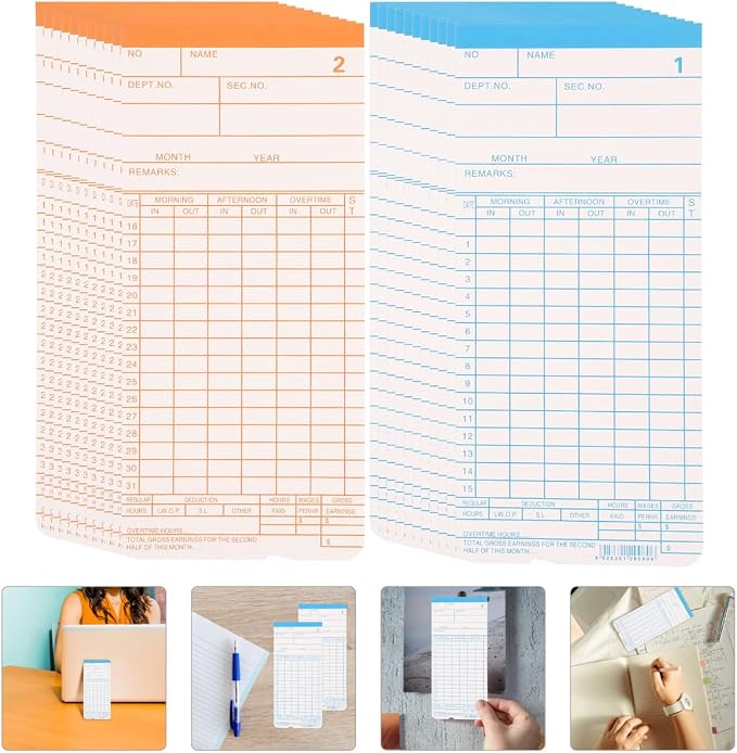 Operitacx Double-Sided Attendance Time Cards - Image 2