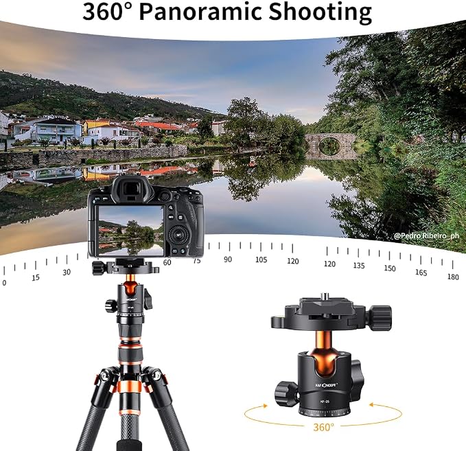 K&F Concept 25mm Metal Tripod Ball Head 360 Degree Rotating Panoramic - Image 9