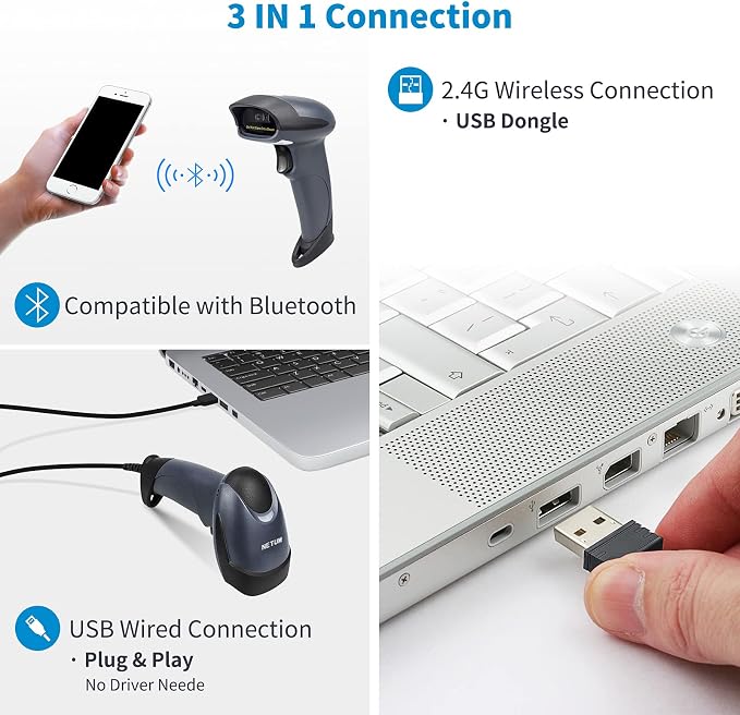 NETUM Bluetooth 1D Barcode Scanner - Image 2