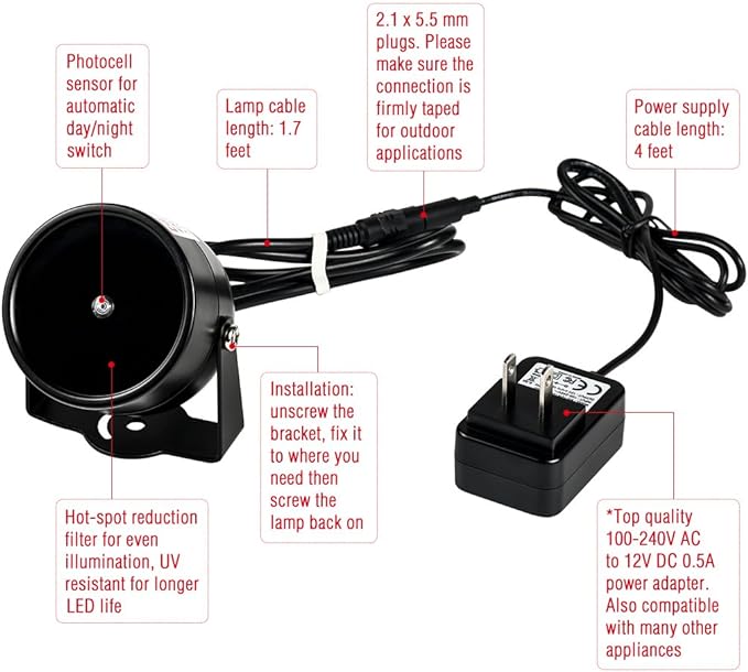 80ft IR Illuminator | AI4 No Hot Spot Wide Angle Infrared Light - Image 3