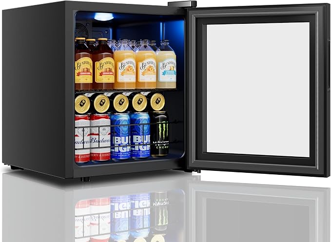 Yeego Beverage Refrigerator Drink Cooler, 65 Cans Mini Fridge Glass Door | Soda Wine Beer Cooler, 34°F To 54°F Temperature Control, for Home Office Bar, Countertop, Black - Image 9