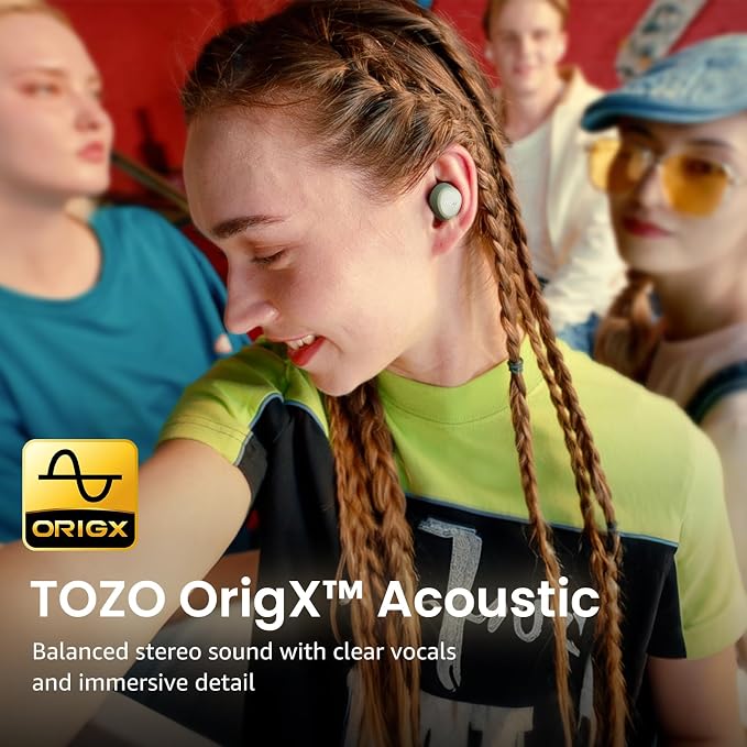 TOZO A1 Wireless Earbuds Bluetooth 5.3 Light Weight in Ear Headphones | IPX5 Waterproof, 2 Mics for AI Calls, Immersive Premium Sound Bass Ear buds with Charging Case, 32 Presets EQ via TOZO App - Image 2