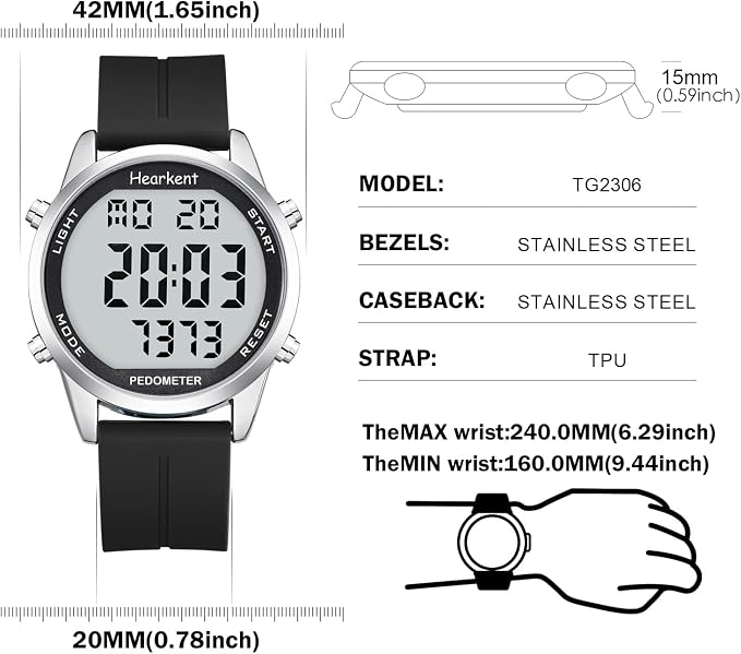 Pedometer Watch for Walking for Senior No App Required - Image 8