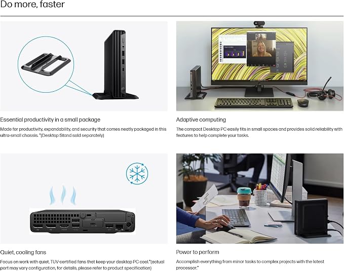 HP Mini Desktop PC Computer for Office Work, Data Processing, Accounting, Video Editing, Intel i7-12700T (16GB RAM, 1TB SSD), 3X 4K Output, Wired Keyboard & Mouse & Stand Included, Windows 11 Pro - Image 7