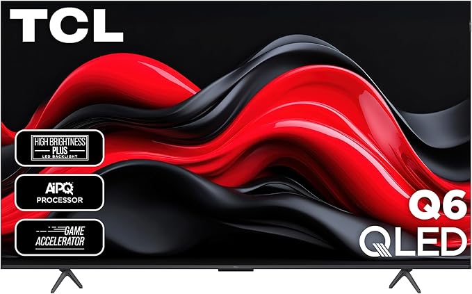 TCL 55-Inch Q65 QLED 4K UHD Smart TV with Google TV (55Q651G, 2024 Model) Dolby Vision, Dolby Atmos, HDR Pro+, Game Accelerator Enhanced Gaming, Voice Remote, Works with Alexa, Streaming Television by TCL