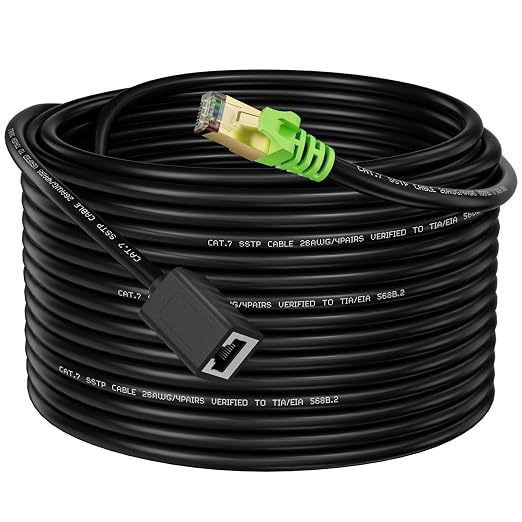 Ethernet Extension Cable 50ft, Network Cat6a Extension Patch Cable RJ45 Cords by Weetcoocm