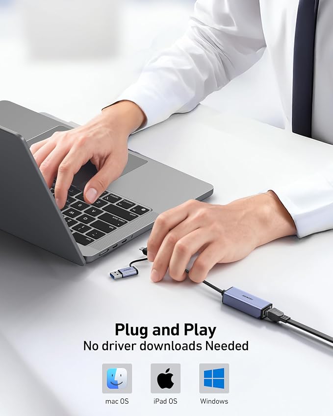 BENFEI USB 3.0 to Ethernet Adapter, USB C to RJ45 Gigabit LAN Network Adapter - Image 5