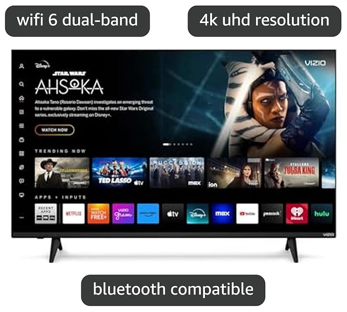 VIZIO 43 Inch V Series 4K UHD LED Smart TV Bluetooth Compatible with Dolby Vision HDR/HDR10+ HLG, HDMI VRR, V-Gaming Engine and IQ Active (V4K43M-0804) - Image 3