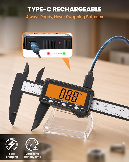 HARDELL Rechargeable Digital Caliper, Auto-Off Micrometer – Everyday Caliper - Image 2