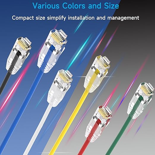 Cat6a Slim Ethernet Patch Cable 0.5 ft, Cat6a Patch Cable - Image 7