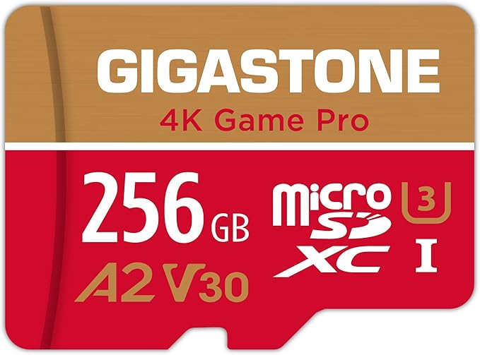 GIGASTONE 256GB Micro SD Card, 4K Game Pro, MicroSDXC Memory Card by Gigastone